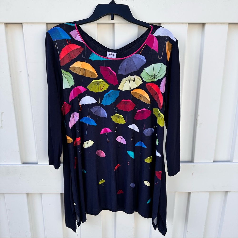 Multicolor Umbrella Print Tunic Top NWT